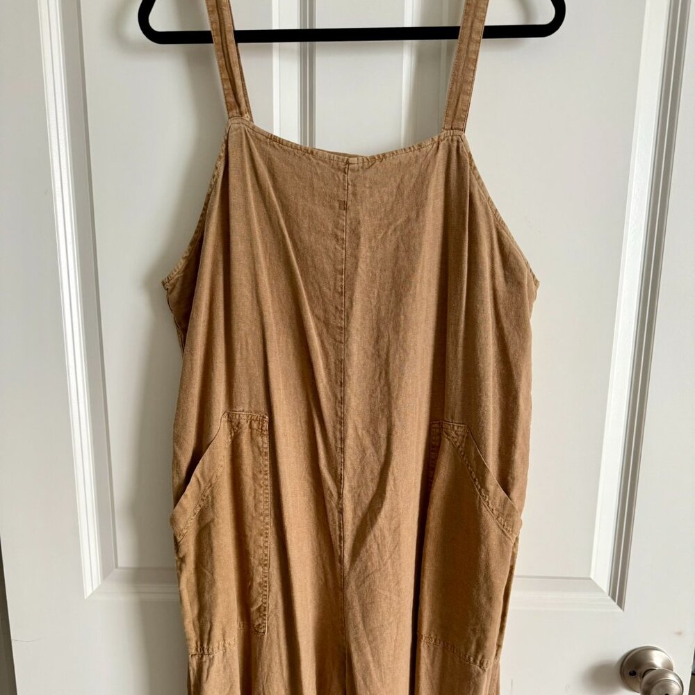 Khaki Linen Romper